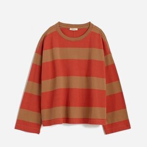 Madewell oversized crewneck long sleeve tee in stripe
